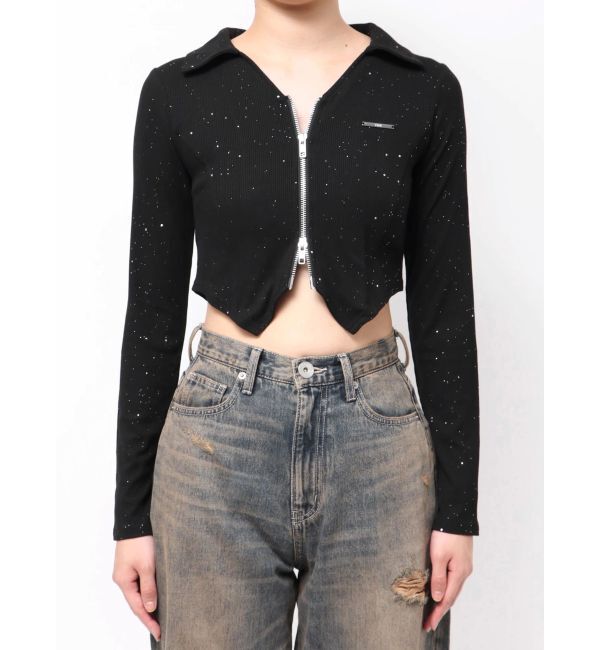 GYDA「GYDA hologram ZIPトップス」|Tシャツ・カットソー|