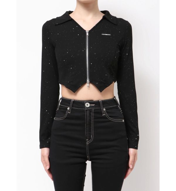 GYDA「GYDA hologram ZIPトップス」|Tシャツ・カットソー|