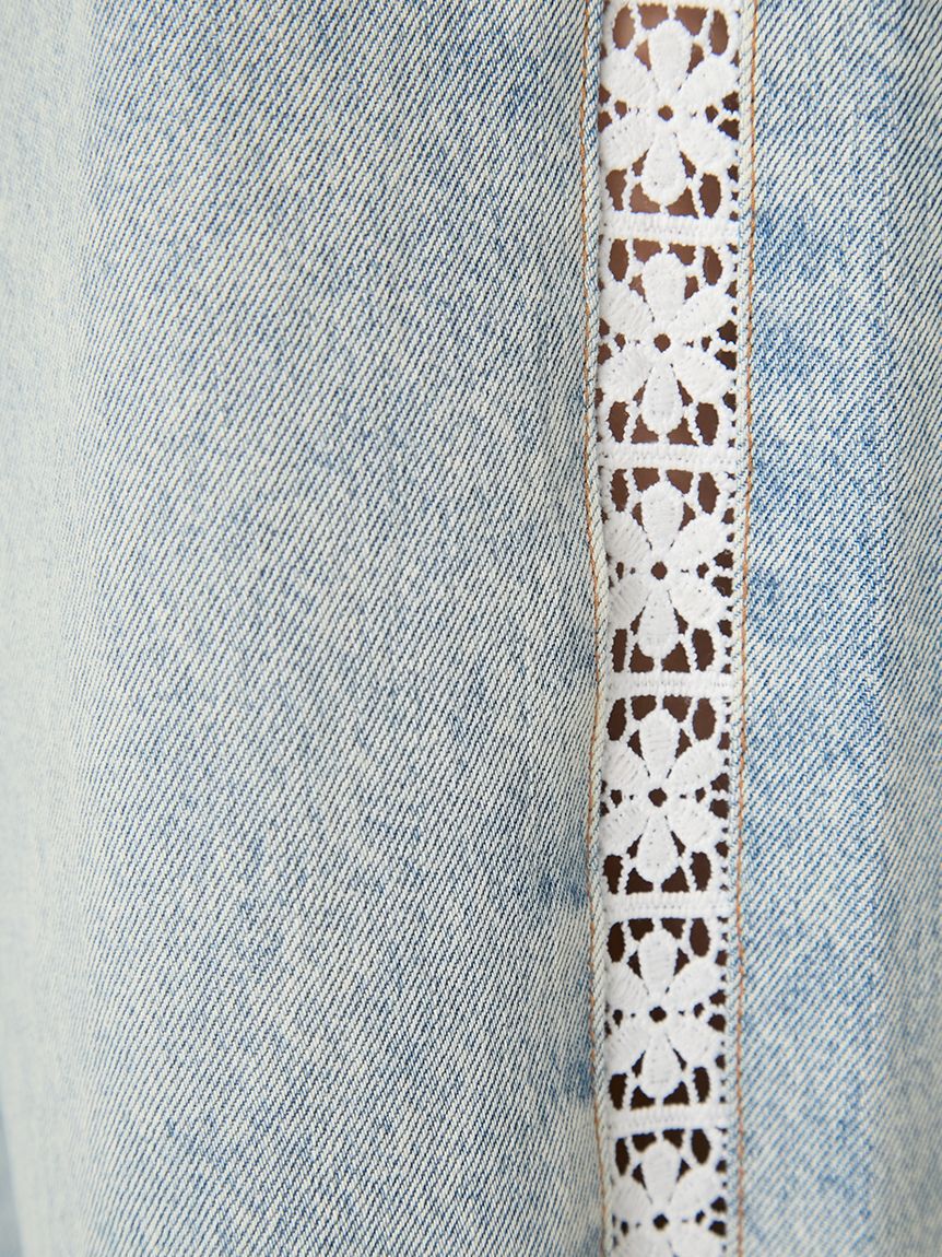 FRAY I.D「サイドラインワイドデニムパンツ」|デニム|