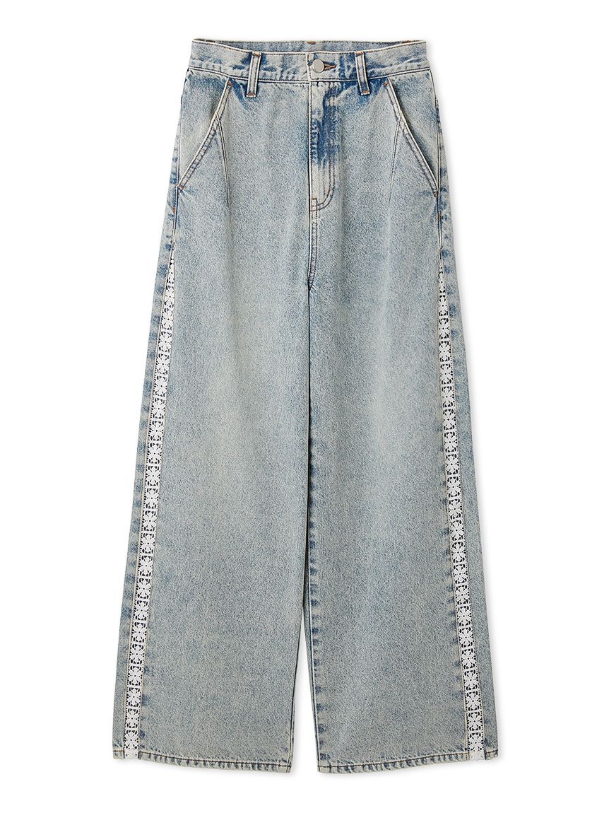 FRAY I.D「サイドラインワイドデニムパンツ」|デニム|