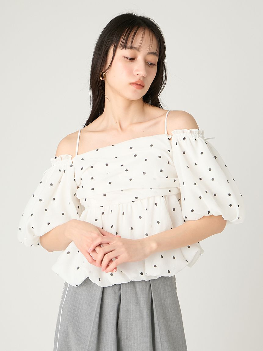 FRAY I.D「【WEB限定】オフショルパフスリーブブラウス／ウォッシャブル」|シャツ・ブラウス|