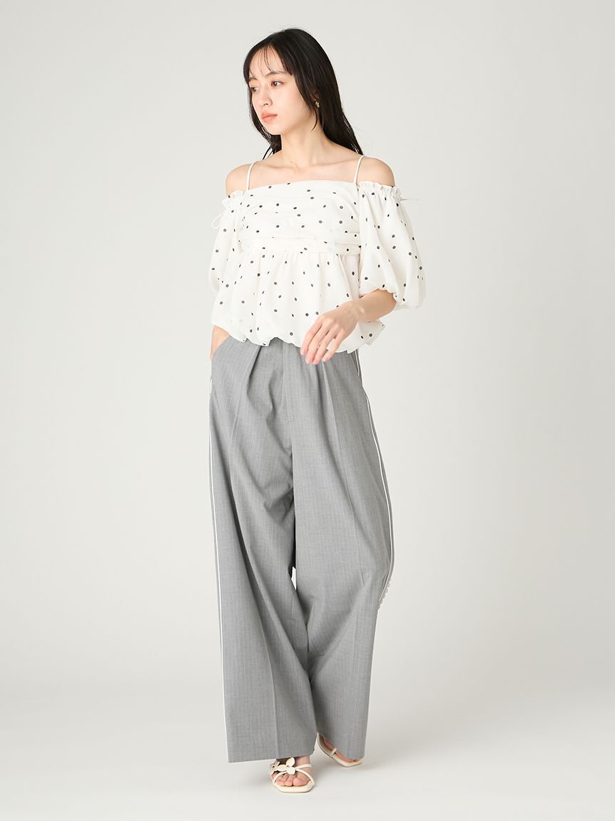 FRAY I.D「【WEB限定】オフショルパフスリーブブラウス／ウォッシャブル」|シャツ・ブラウス|