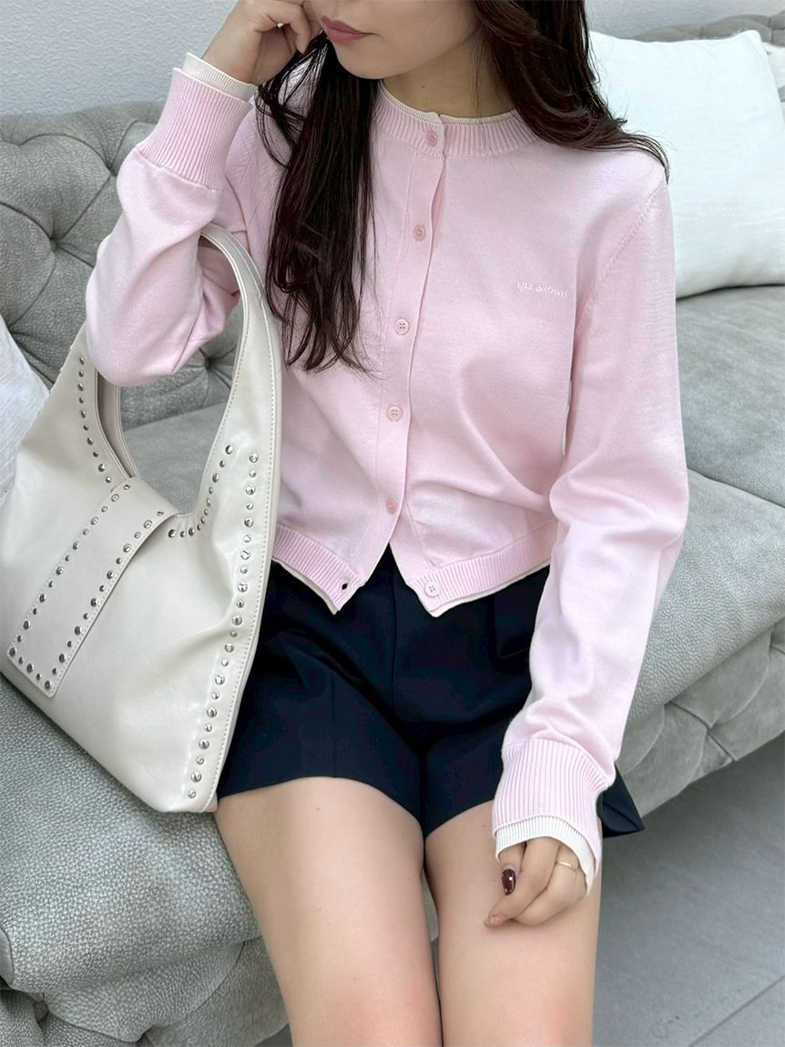 LILY BROWN「カラートリムニットカーディガン」|カーディガン|PNK