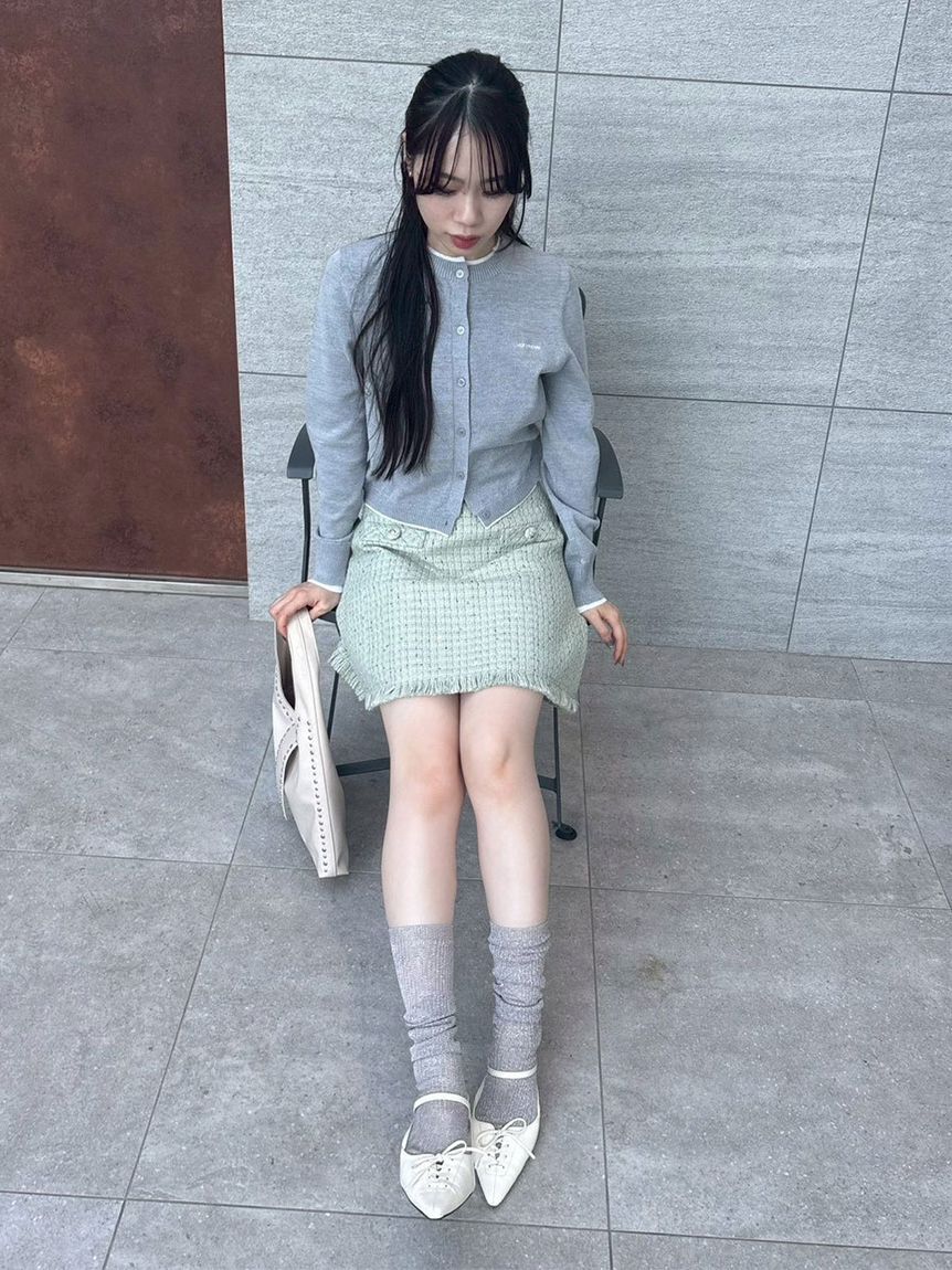 LILY BROWN「カラートリムニットカーディガン」|カーディガン|