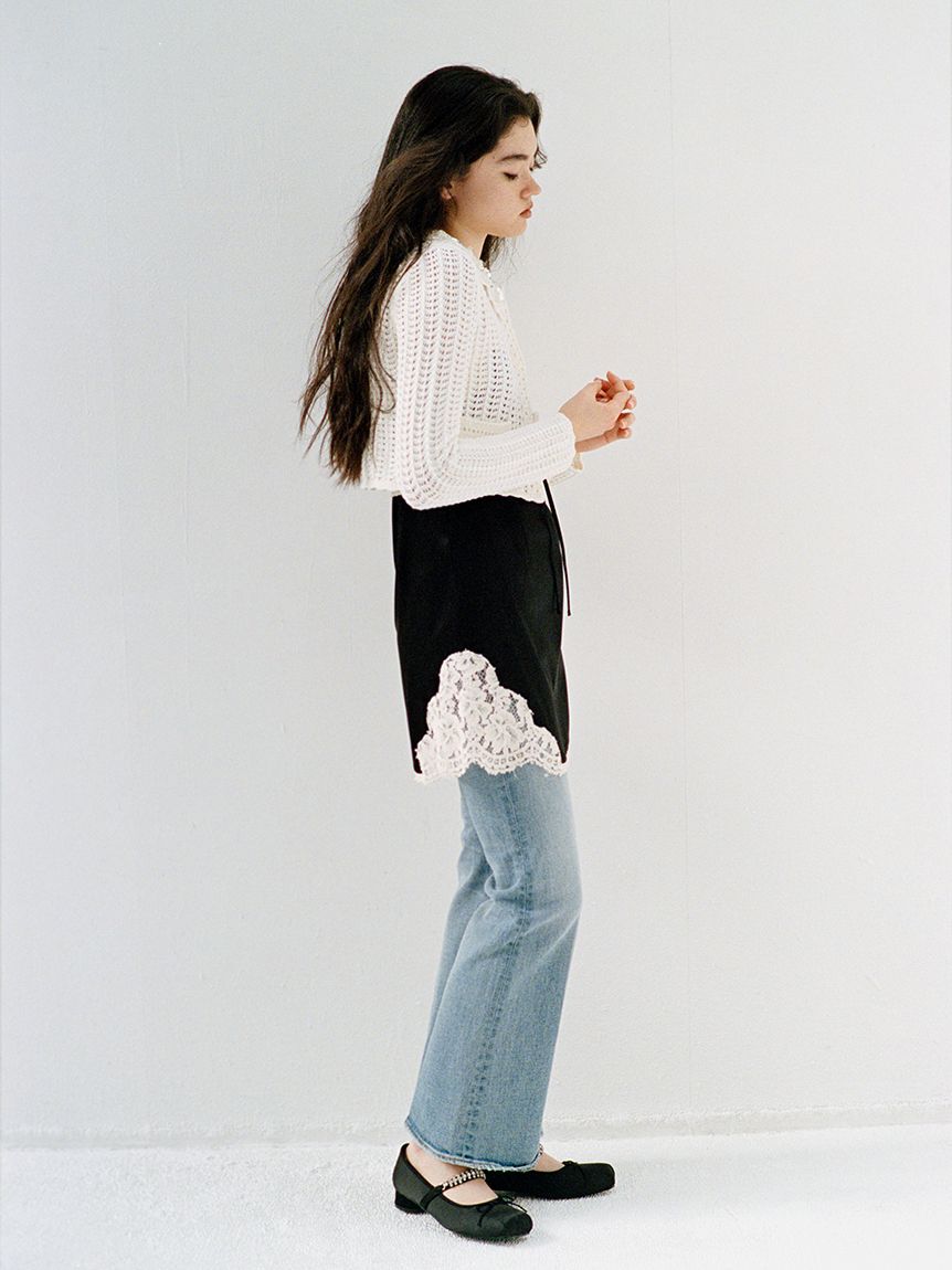 LILY BROWN「[L.B CANDY STOCK]クロシェ編みビジューニットカーディガン」|カーディガン|