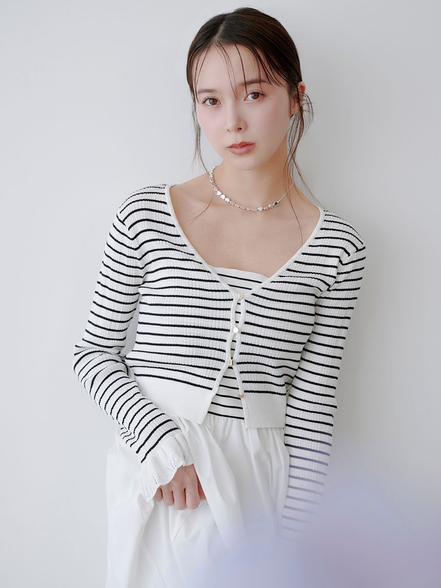 LILY BROWN「ウォッシャブルVネックニットカーディガン」|カーディガン|BORDER