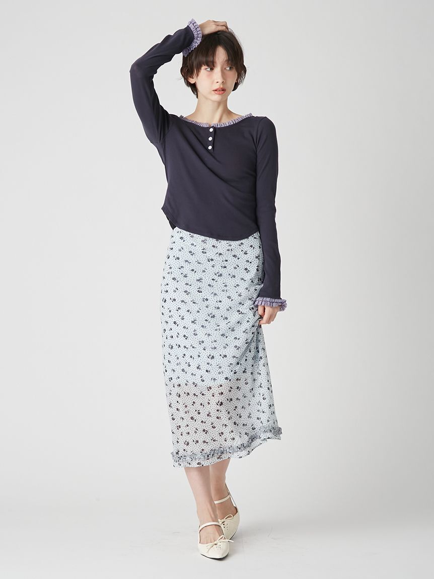 LILY BROWN「バックオープンヘンリーネックカットトップス」|Tシャツ・カットソー|