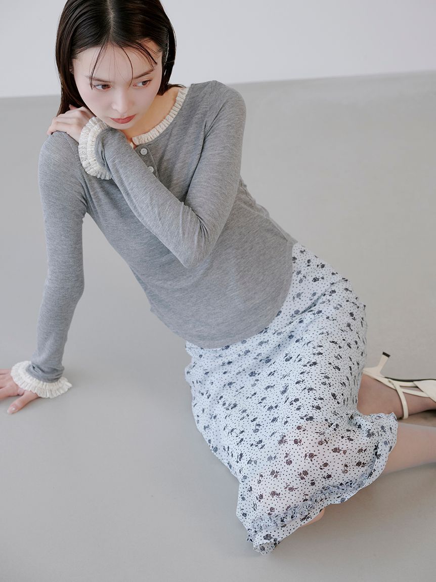 LILY BROWN「バックオープンヘンリーネックカットトップス」|Tシャツ・カットソー|