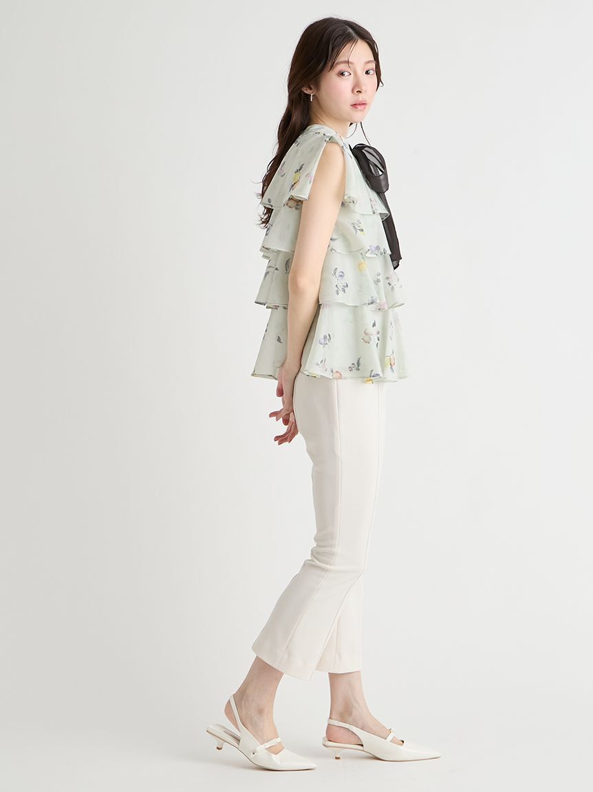 CELFORD「【洗える】フルーツプリントティアードブラウス」|シャツ・ブラウス|