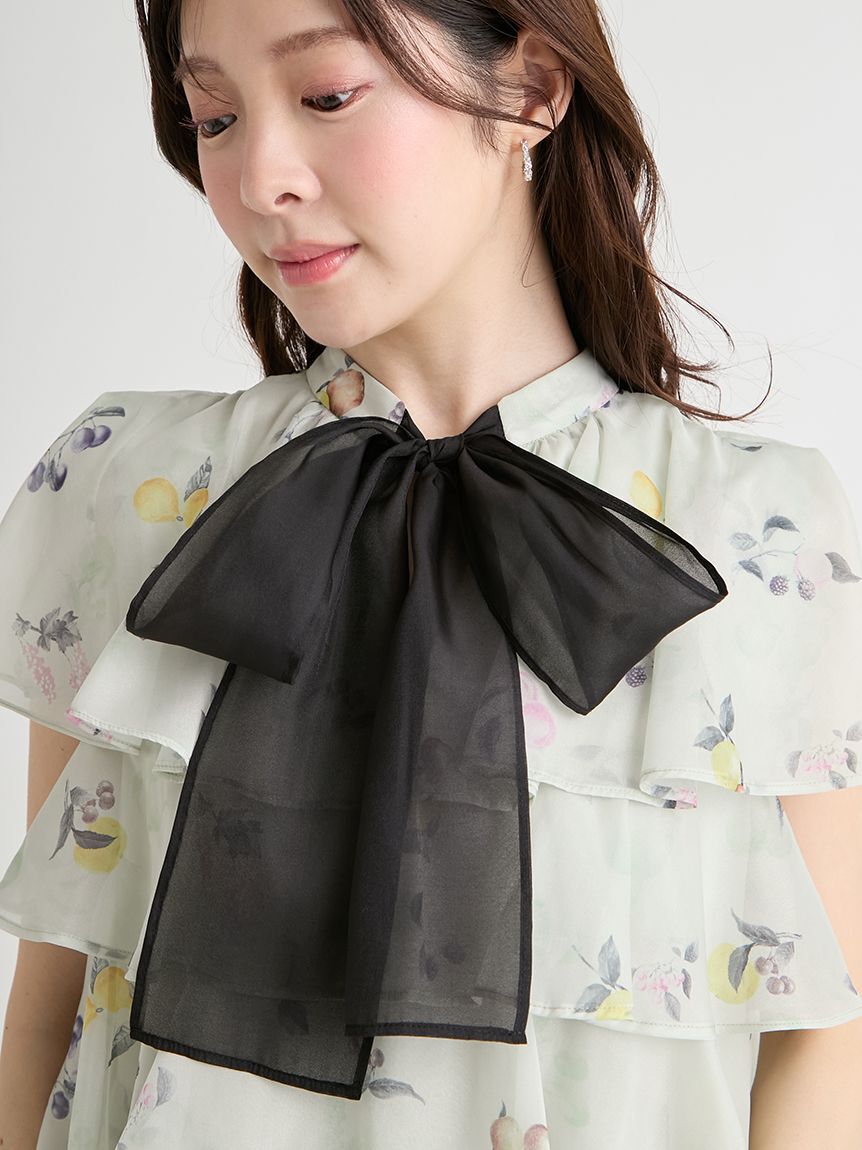 CELFORD「【洗える】フルーツプリントティアードブラウス」|シャツ・ブラウス|