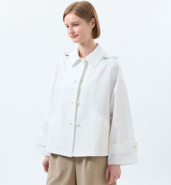 MACKINTOSH PHILOSOPHY「【WELBURY SHORT HOOD(ウェルベリーショートフード)】 レインタフタ」|ステンカラーコート|オフホワイト