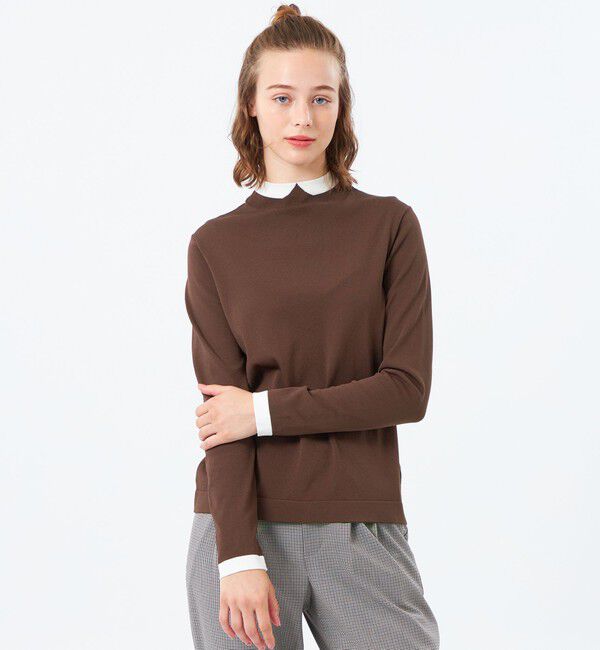 MACKINTOSH PHILOSOPHY「【25年秋冬モデル】Cleric Collar Knit ロングスリーブ」|ニット・セーター|キャメル
