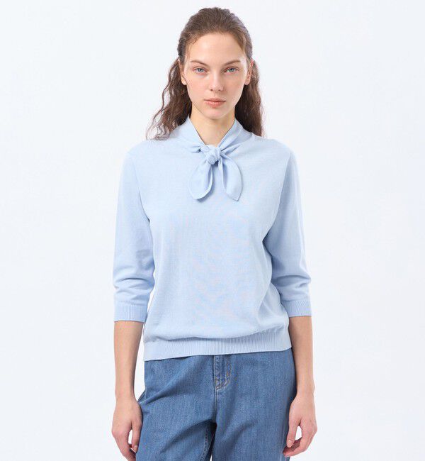 MACKINTOSH PHILOSOPHY「リボンタイニット」|ニット・セーター|ブルー