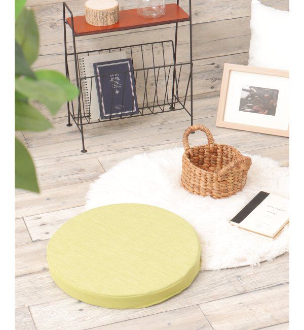 Lbc with Life「ラウンド スラブ&パイルシートクッション H4cm」|クッション・クッションカバー|グリーン