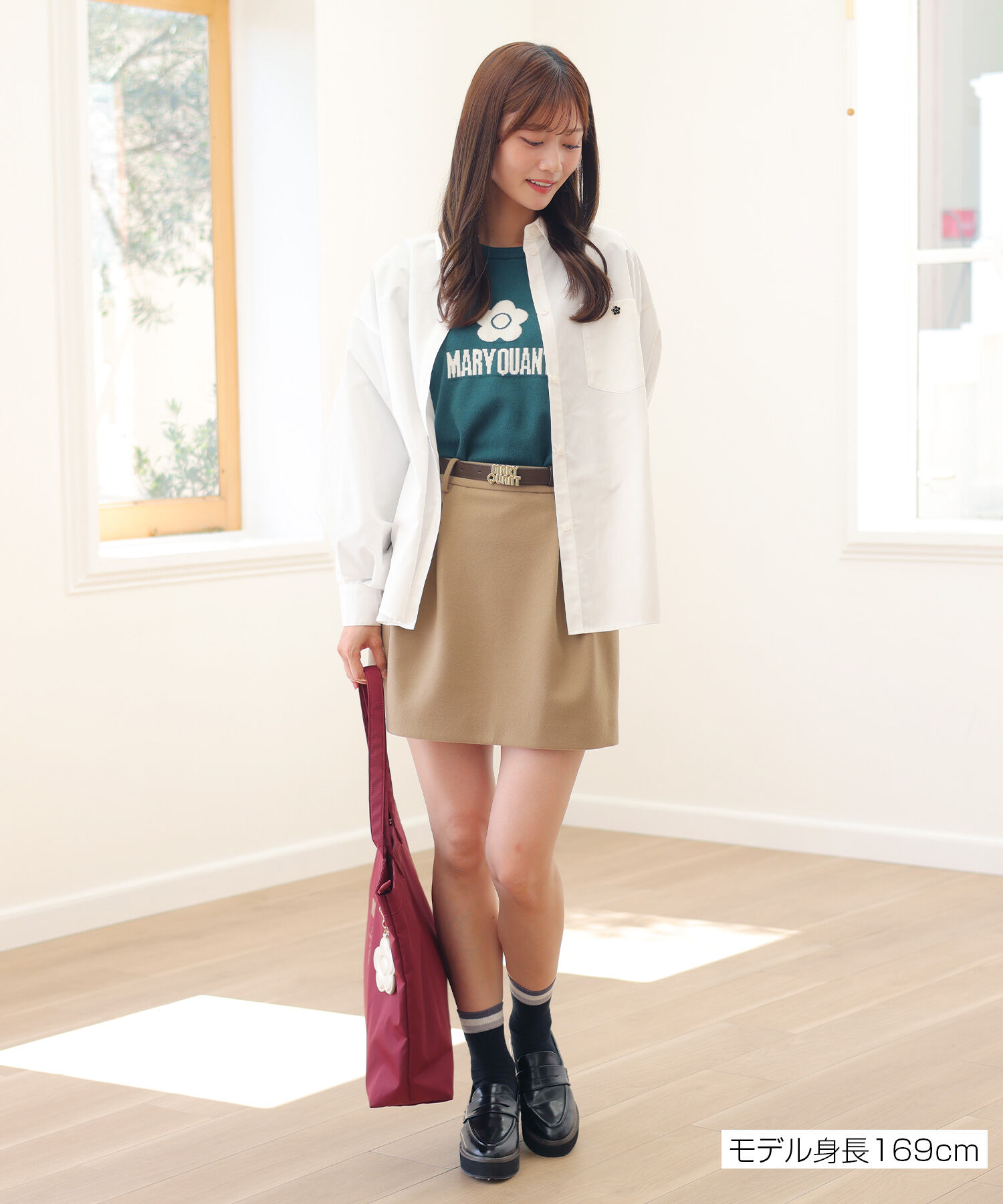 MARY QUANT「バックロゴシャツ ブラウス」|カーディガン|