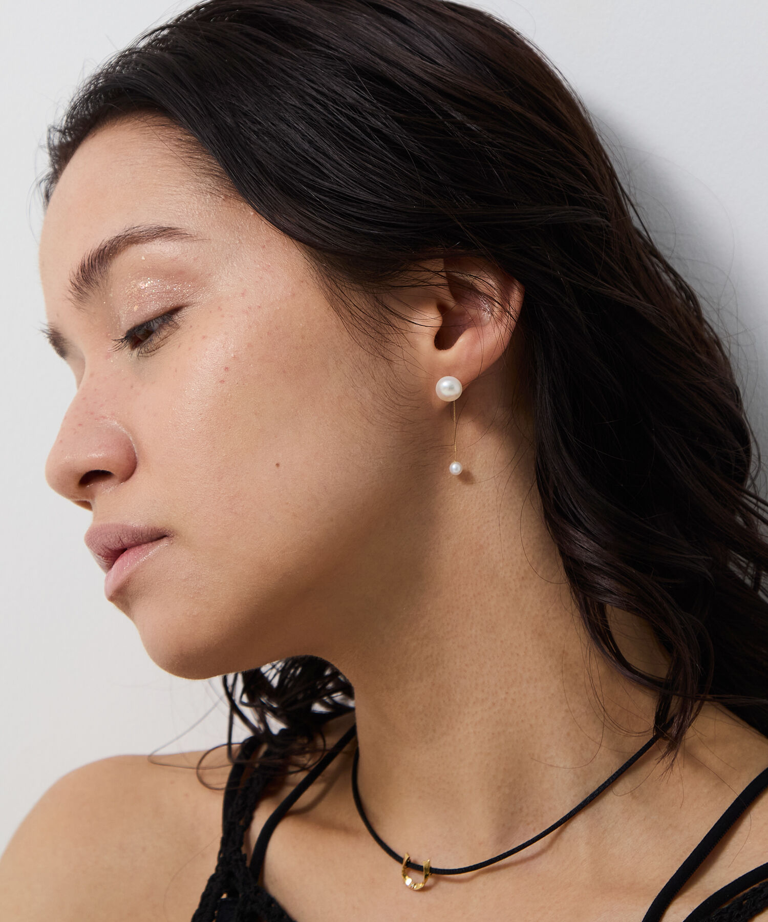 JUPITER「【K10】ダブル淡水パールイヤリング」|イヤリング|