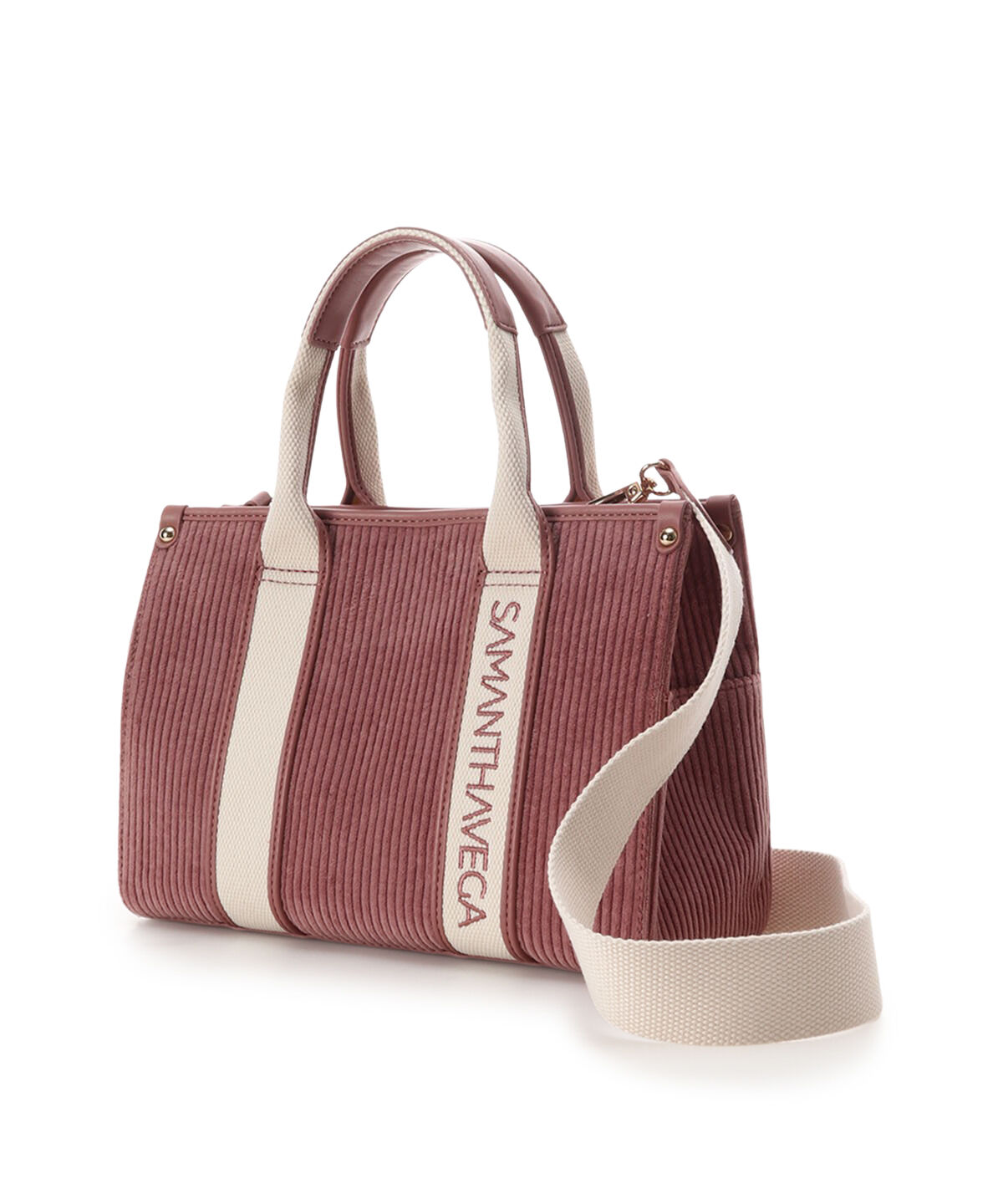 Samantha Vega「ロゴテープコーデュロイトート（小）」|ハンドバッグ|
