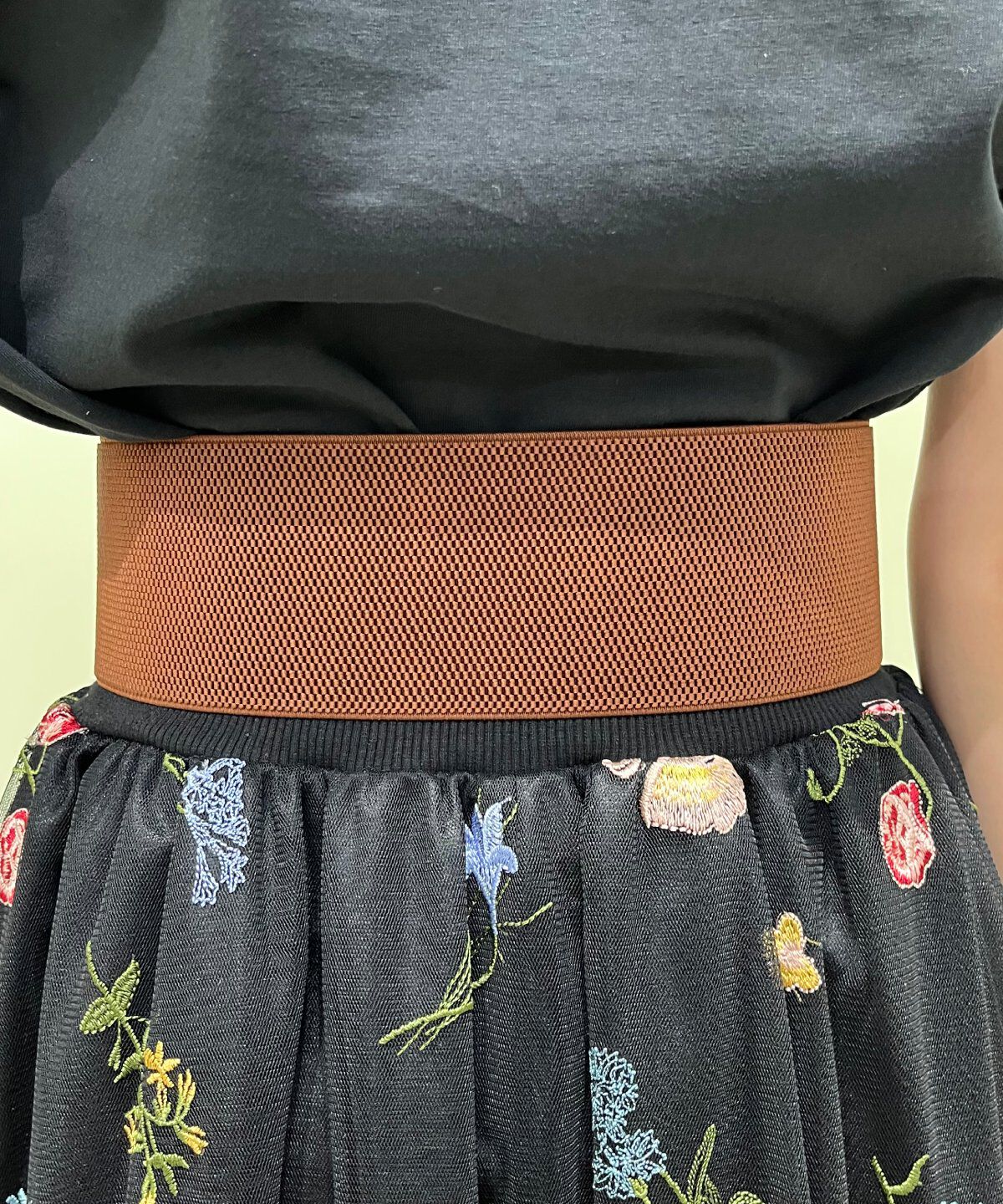 アンドクチュール「スクエアGOLDバックルゴムベルト」|ベルト|