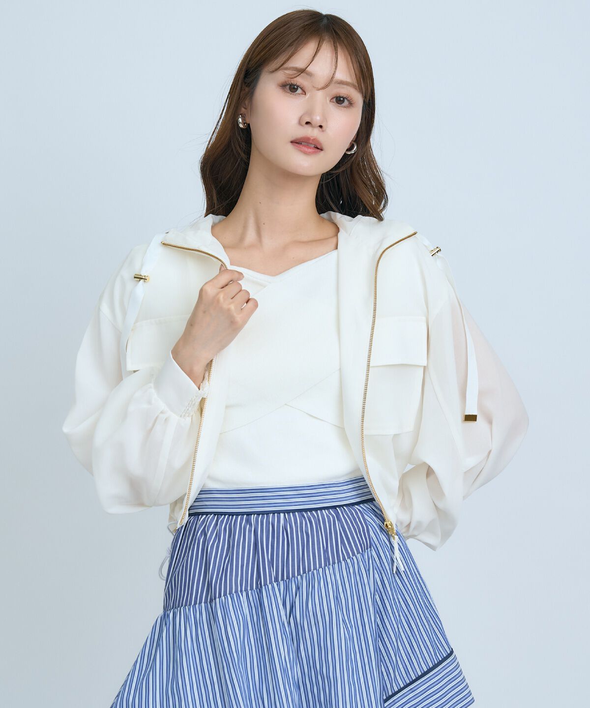 アンドクチュール「シアーフーディーブルゾン」|ブルゾン・スタジャン|