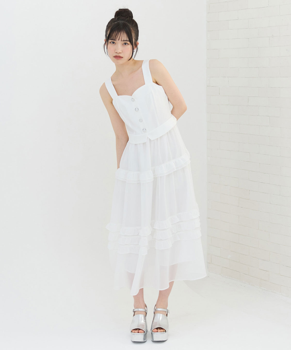 REDYAZEL「ビスチェ&times;メニーフリルティアードワンピース」|ワンピース|オフ