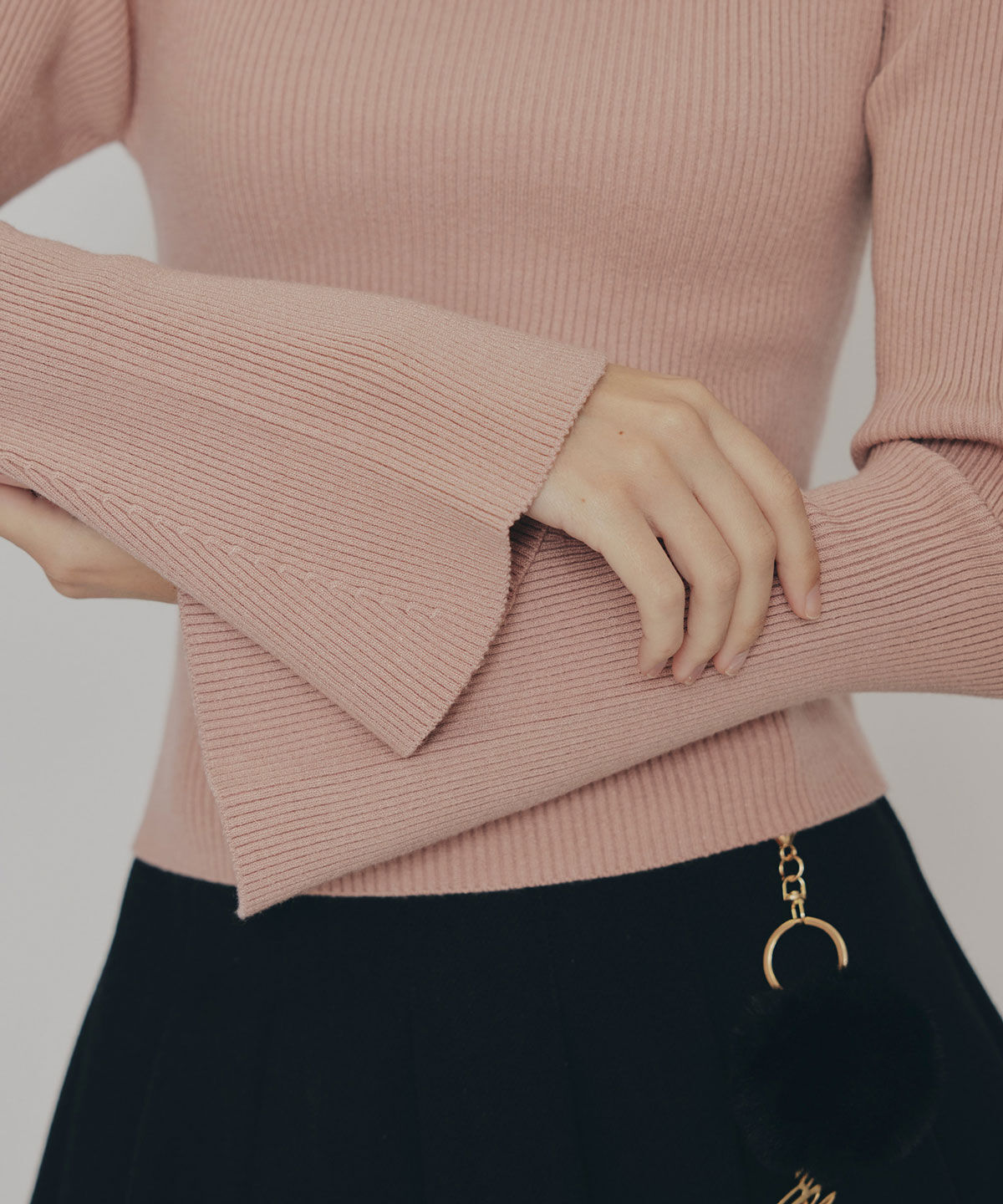 REDYAZEL「カットアウトリブニットトップス」|ニット・セーター|