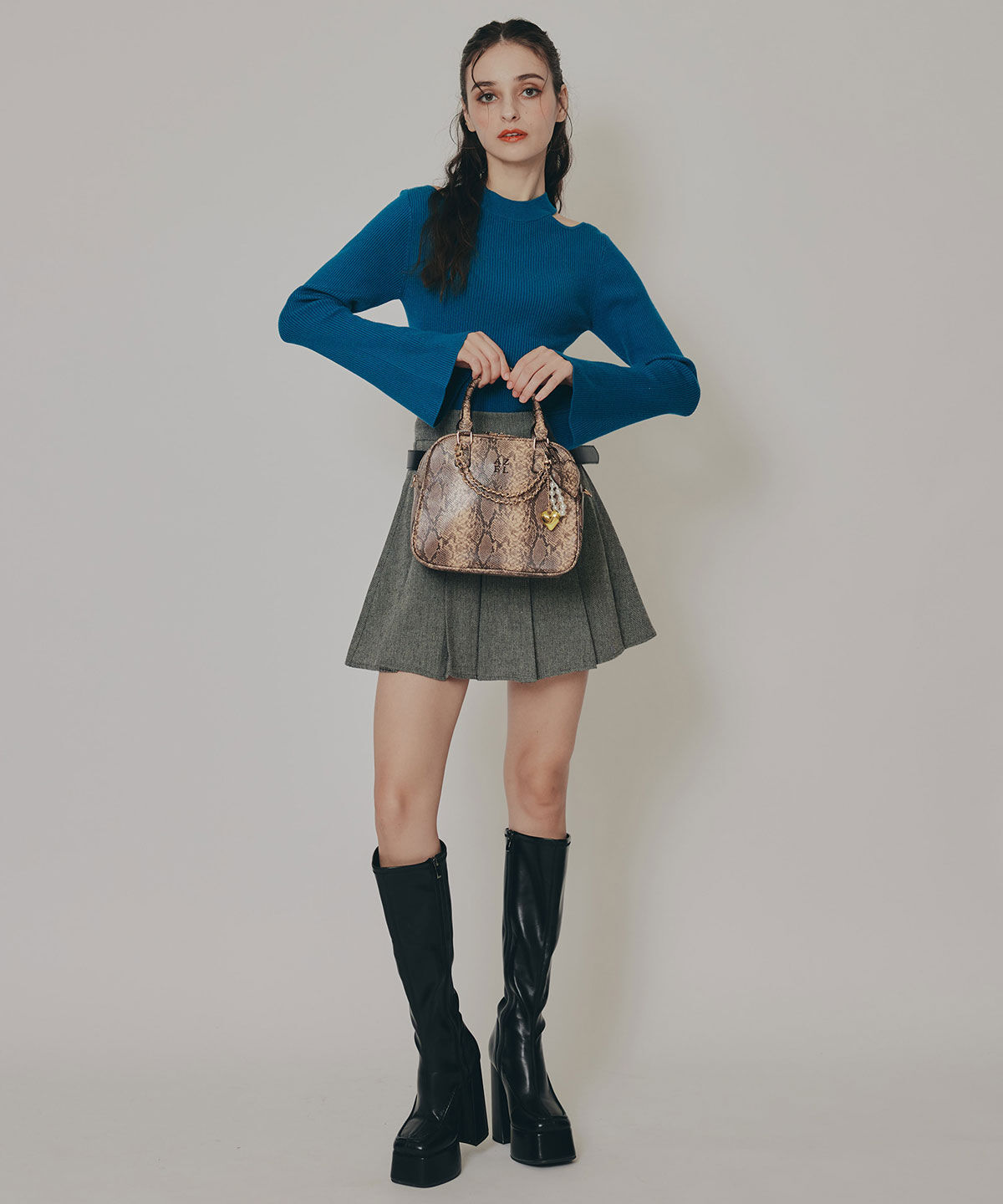 REDYAZEL「カットアウトリブニットトップス」|ニット・セーター|