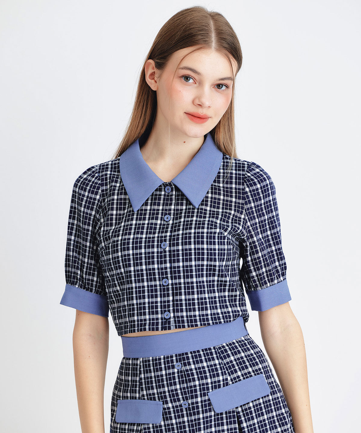 REDYAZEL「ﾌﾟﾚｯﾋﾟｰﾈｸﾀｲﾁｪｯｸﾌﾞﾗｳｽ&times;ﾌﾟﾘｰﾂﾐﾆｽｶｰﾄｾ  」|ワンピース|