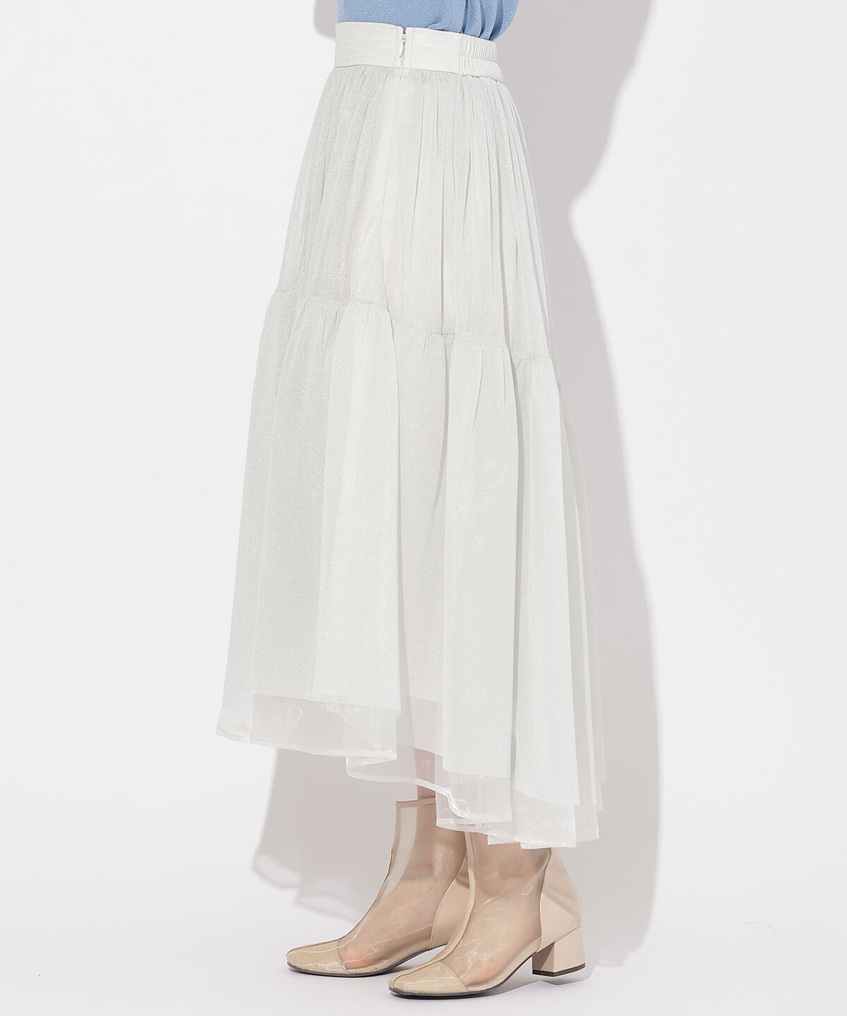 WILLSELECTION「ラメチュールボリュームスカート」|フレア|