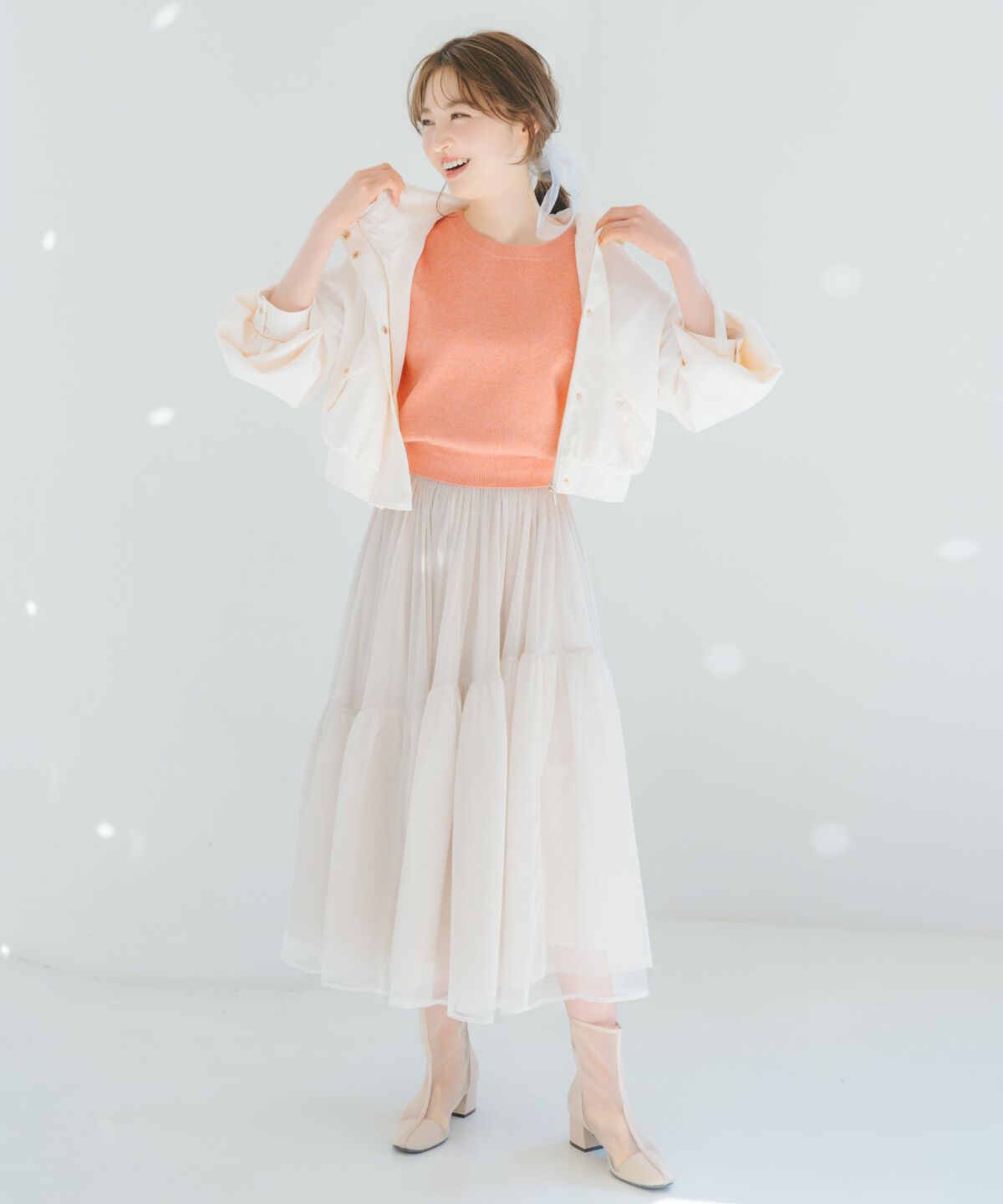 WILLSELECTION「ラメチュールボリュームスカート」|フレア|