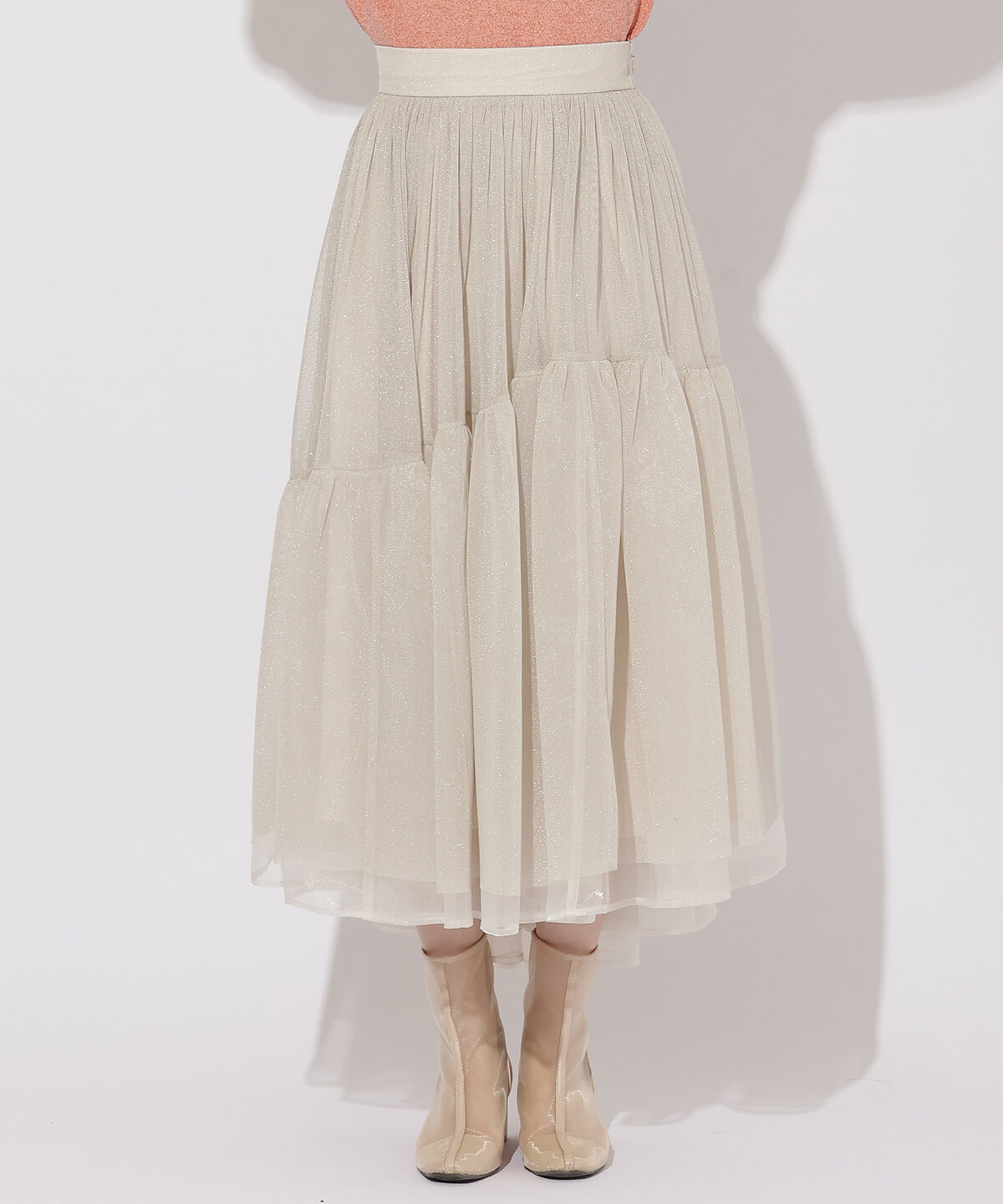 WILLSELECTION「ラメチュールボリュームスカート」|フレア|