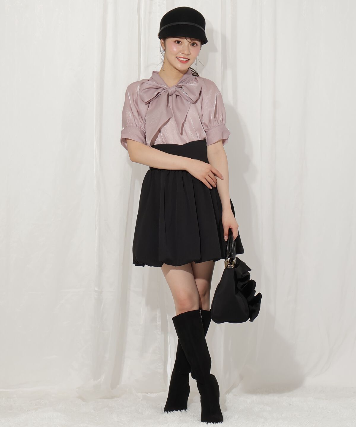 WILLSELECTION「リボンタイラグランパフブラウス」|シャツ・ブラウス|