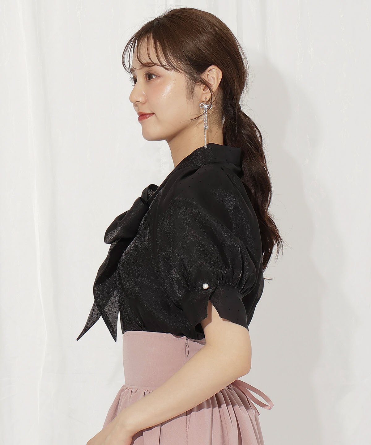 WILLSELECTION「リボンタイラグランパフブラウス」|シャツ・ブラウス|