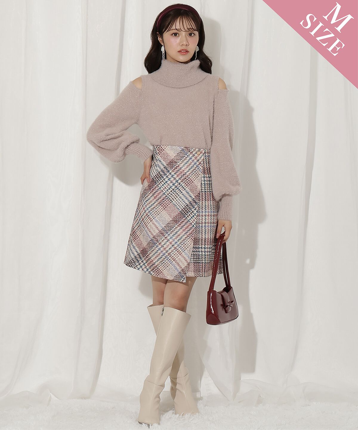 WILLSELECTION「ラメツイードミニスカート」|台形|