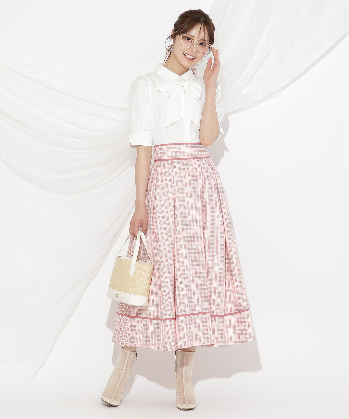 WILLSELECTION「パイピングデザインタックスカート」|フレア|