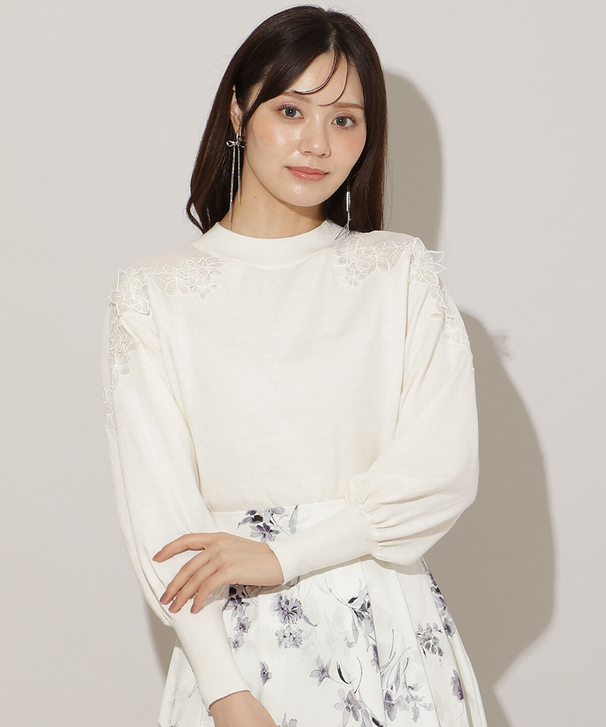 WILLSELECTION「ショルダーエンブロイダリーニット」|ニット・セーター|