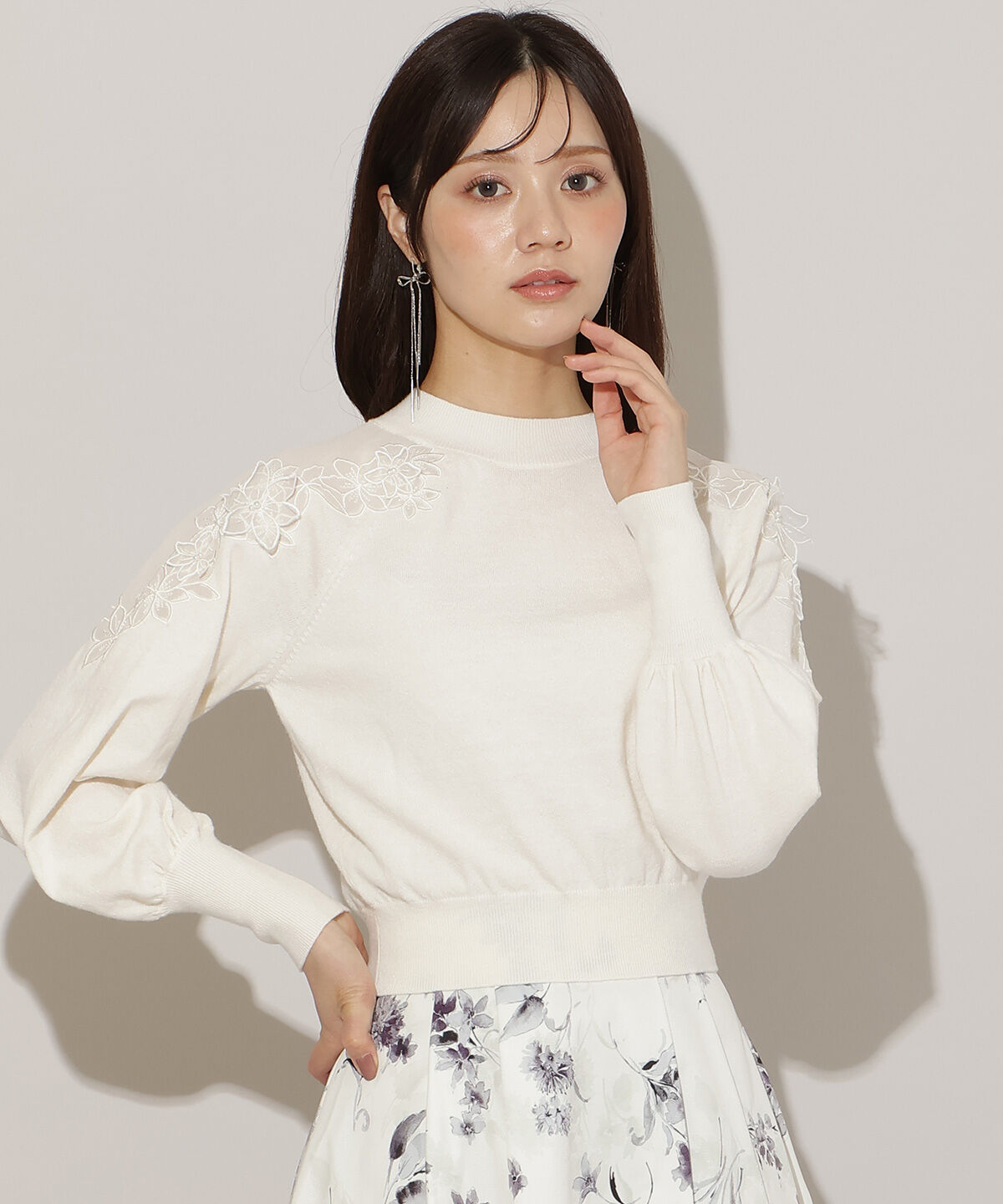 WILLSELECTION「ショルダーエンブロイダリーニット」|ニット・セーター|