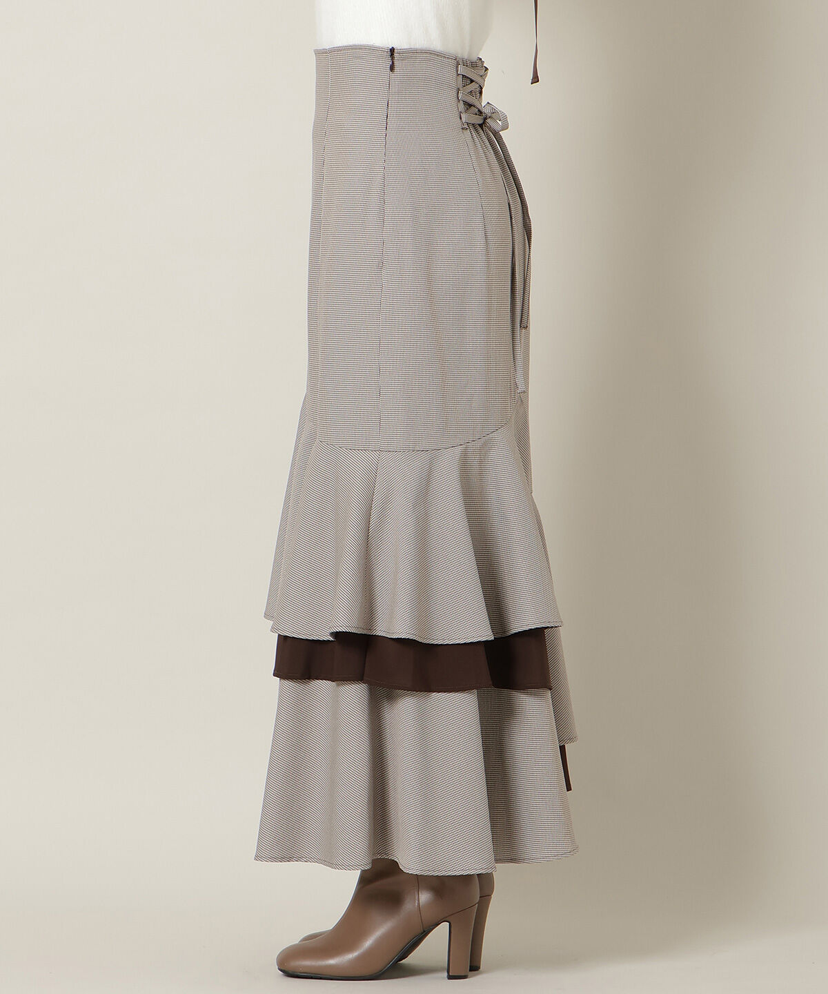 WILLSELECTION「アシンメトリーレイヤードヘムスカート」|フレア|