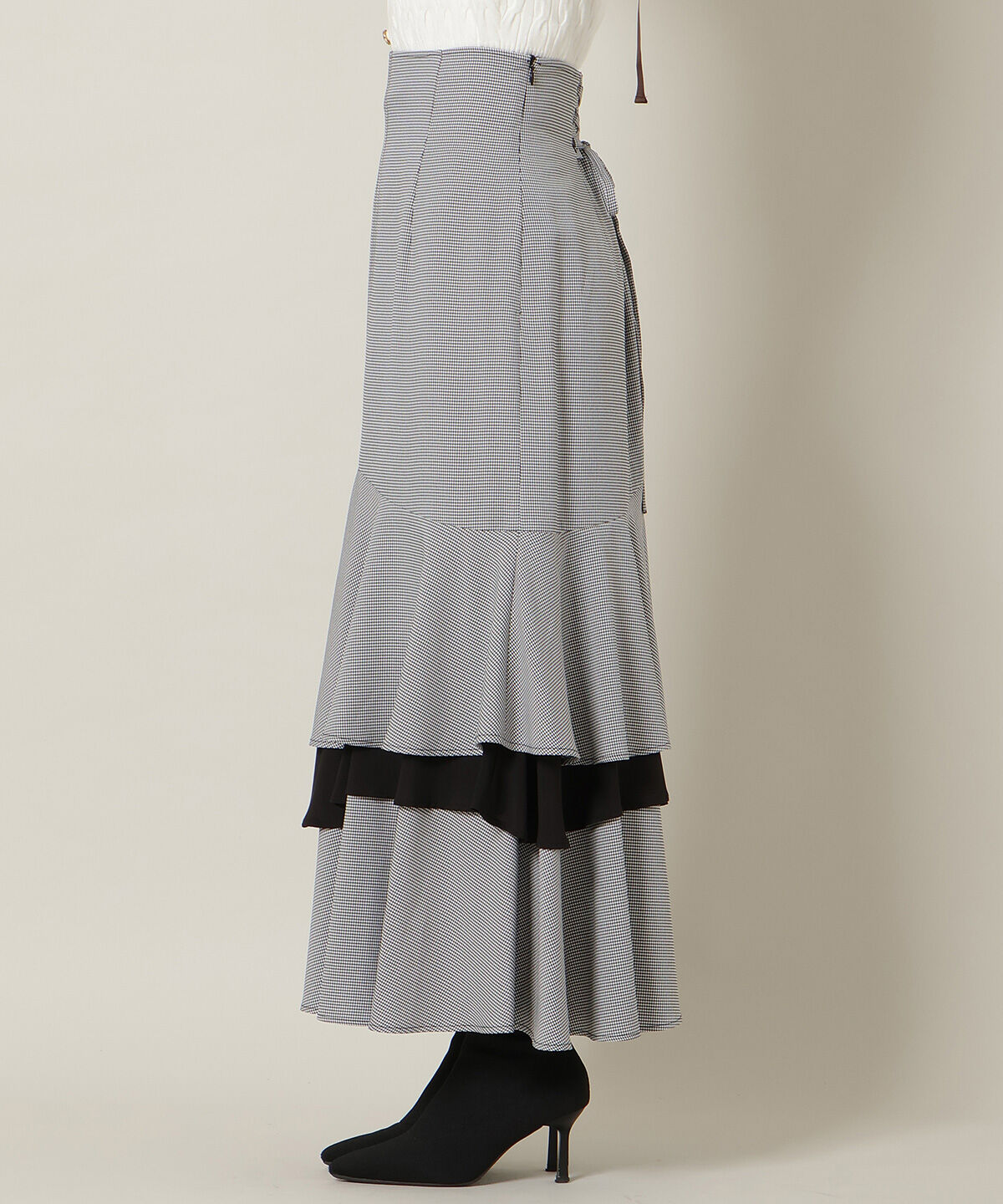 WILLSELECTION「アシンメトリーレイヤードヘムスカート」|フレア|