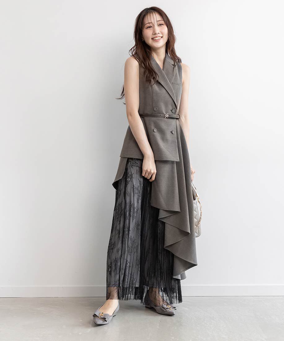  「モノグラムパーツリボンフラットパンプス」|パンプス|