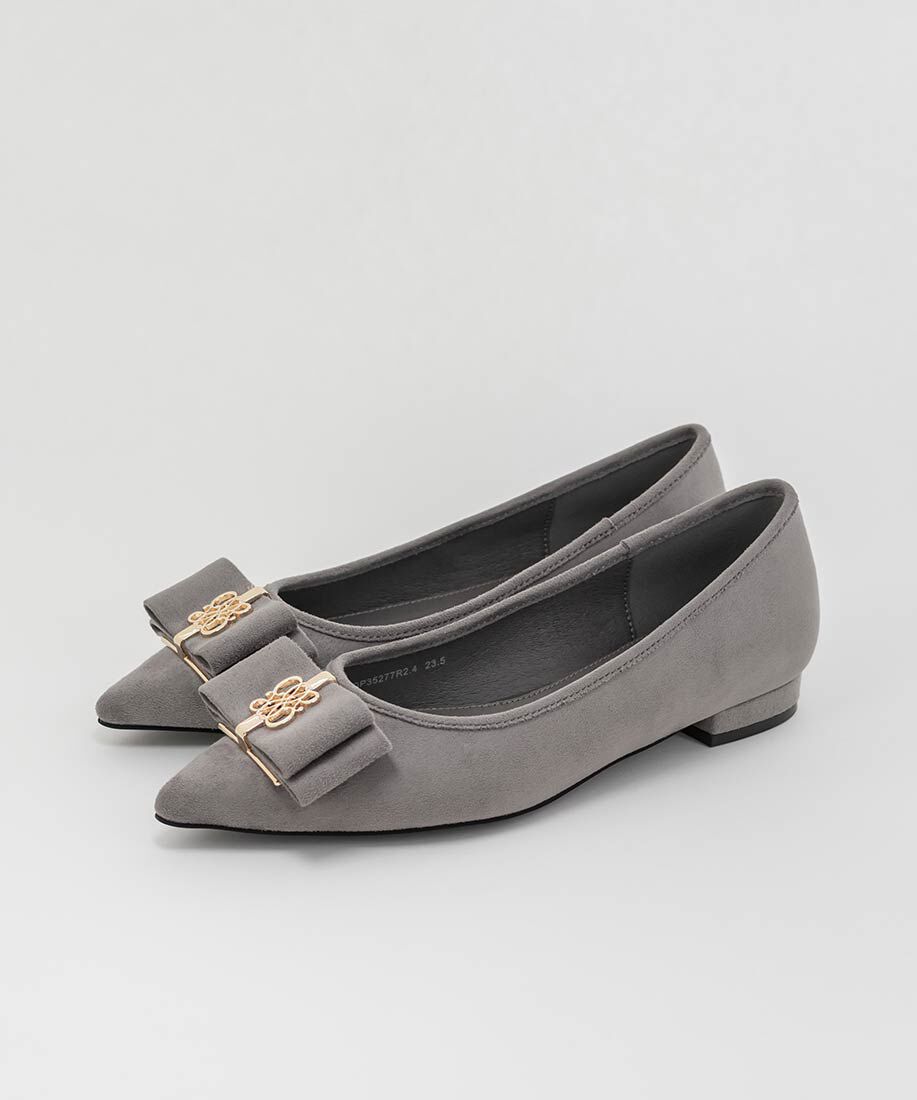  「モノグラムパーツリボンフラットパンプス」|パンプス|