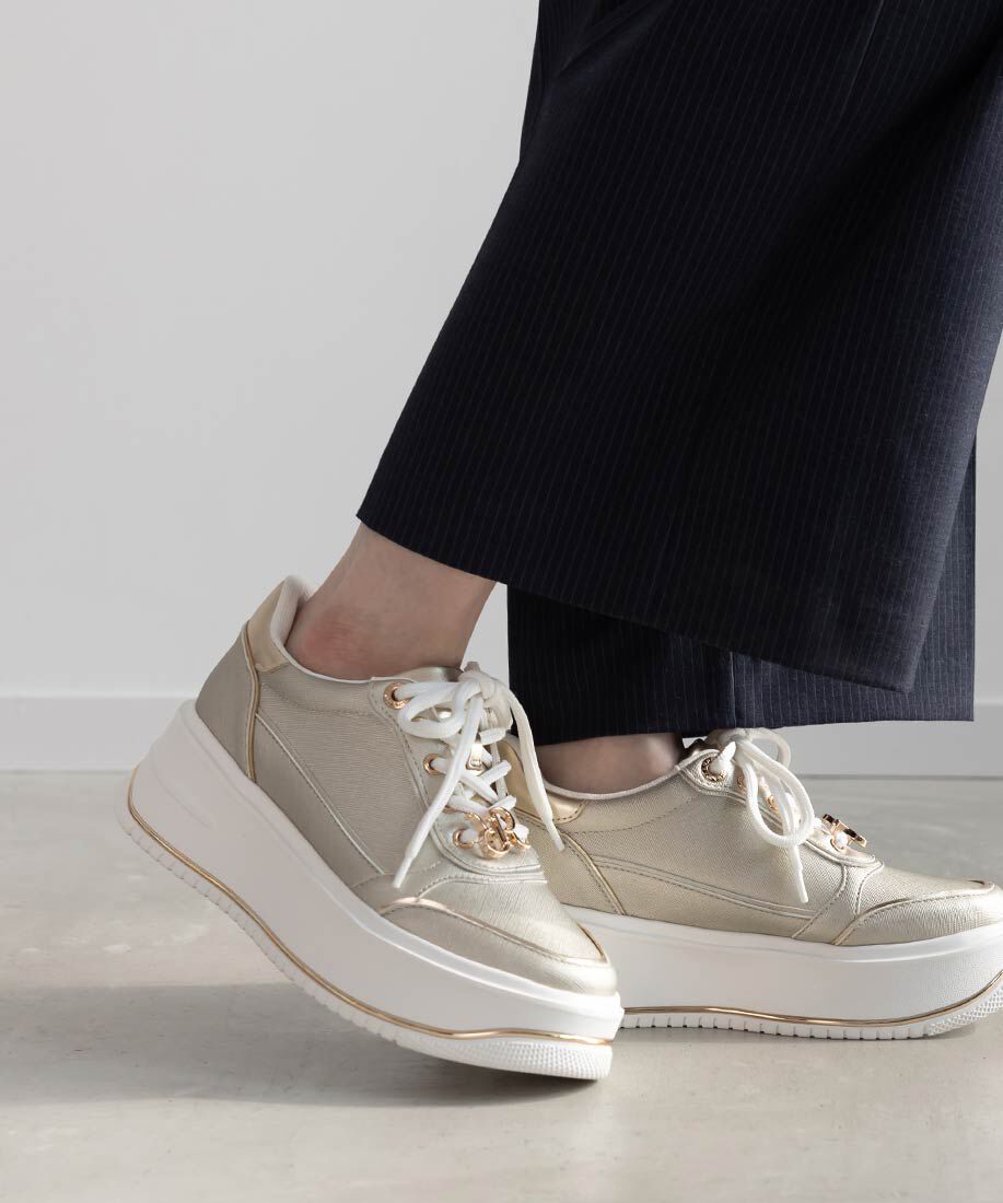  「2WAY モノグラムパーツボリュームスニーカー」|スニーカー|ゴールド