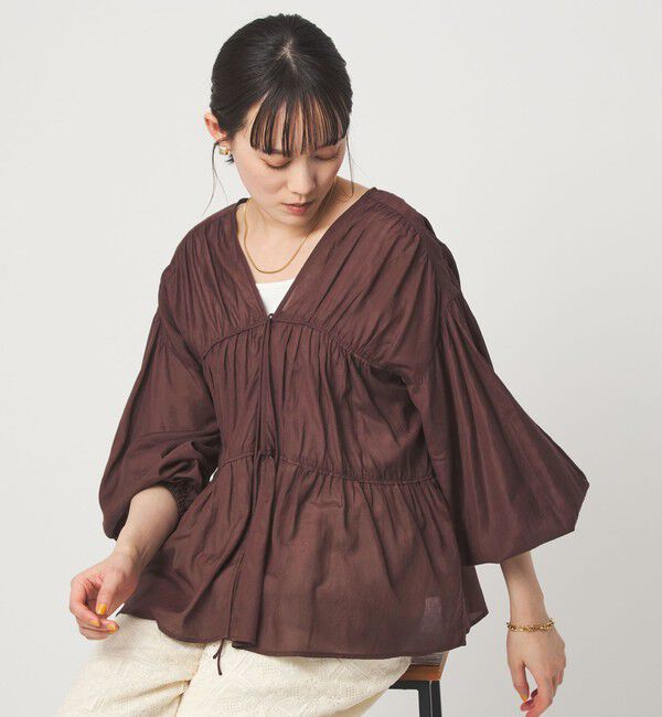 UNITED ARROWS green label relaxing「全方位映えギャザーブラウス」|シャツ・ブラウス|MD.BROWN