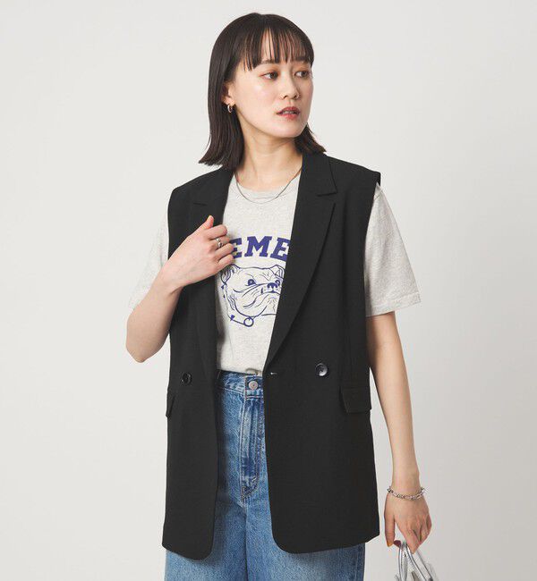 UNITED ARROWS green label relaxing「ラスティック ツイル ジレ マシンウォッシャブル ストレッチ UVカット 吸水速乾」|ベスト・ジレ|