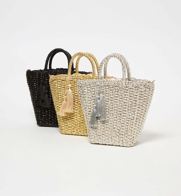 UNITED ARROWS green label relaxing「2WAY メタリック ペーパーカゴバッグ」|かごバッグ|