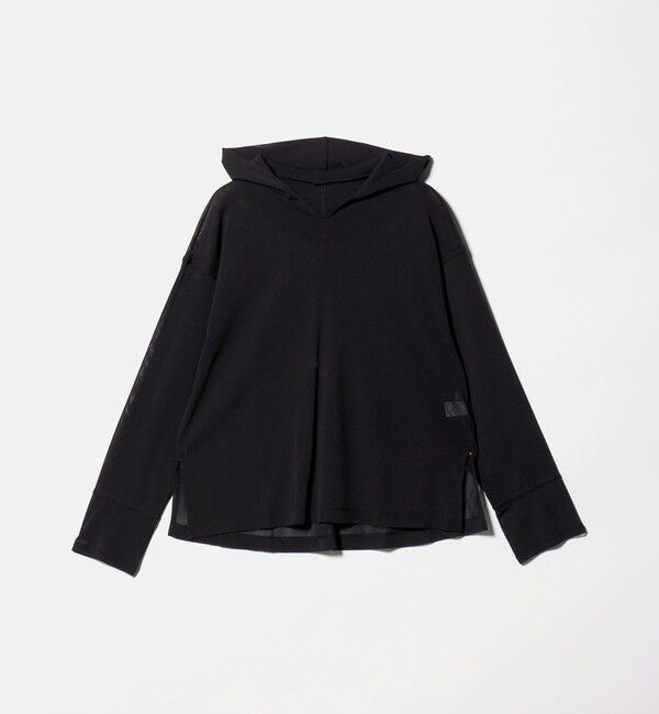 UNITED ARROWS green label relaxing「シアー フーディー プルオーバー カットソー」|Tシャツ・カットソー|BLACK