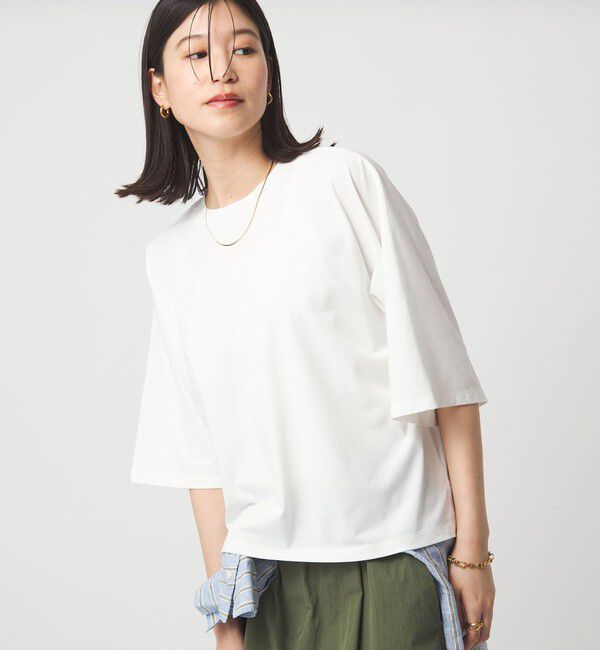 UNITED ARROWS green label relaxing「【WEB限定】＜at ease＞ドルマン カットソー 接触冷感」|Tシャツ・カットソー|WHITE
