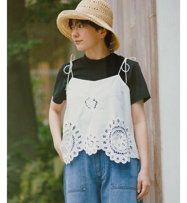 UNITED ARROWS green label relaxing「＜CHIHIRO HYODO&times;green label relaxing＞ワイドネック Tシャツ」|Tシャツ・カットソー|BLACK