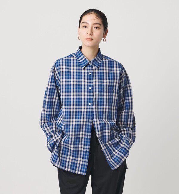 BEAUTY&YOUTH UNITED ARROWS「コットン チェック オーバーサイズ シャツ」|シャツ・ブラウス|