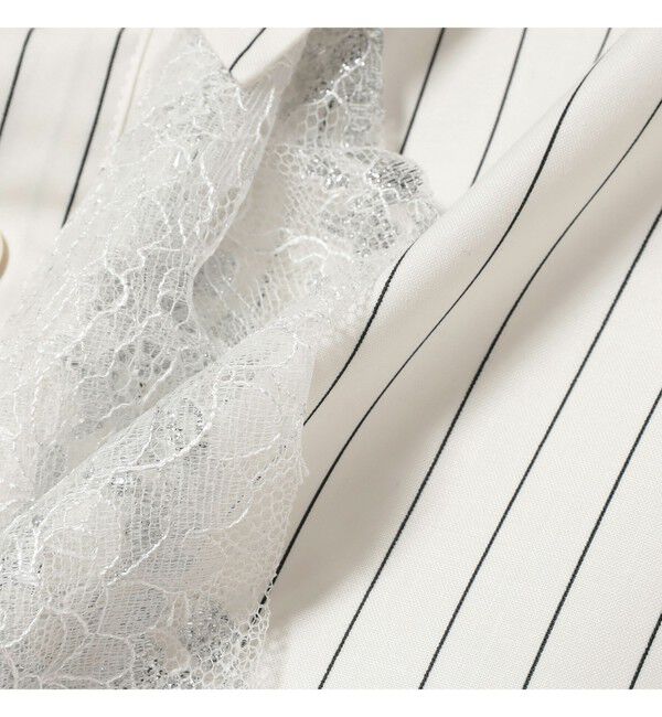 BEAMSBOY「maturely / チョーク ストライプ レース タイ ロングスリーブ」|シャツ・ブラウス|