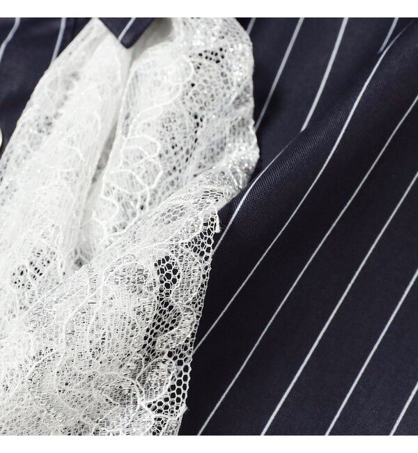 BEAMSBOY「maturely / チョーク ストライプ レース タイ ロングスリーブ」|シャツ・ブラウス|